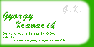 gyorgy kramarik business card